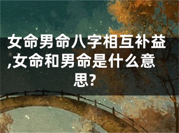 女命男命八字相互补益,女命和男命是什么意思?