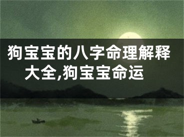 狗宝宝的八字命理解释大全,狗宝宝命运