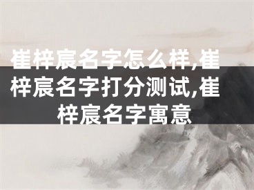 崔梓宸名字怎么样,崔梓宸名字打分测试,崔梓宸名字寓意