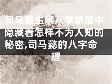 司马懿生辰八字命理中隐藏着怎样不为人知的秘密,司马懿的八字命理