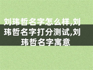 刘玮哲名字怎么样,刘玮哲名字打分测试,刘玮哲名字寓意