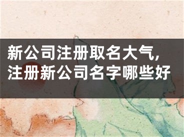 新公司注册取名大气,注册新公司名字哪些好
