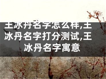 王冰丹名字怎么样,王冰丹名字打分测试,王冰丹名字寓意