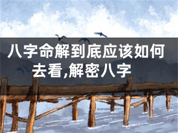八字命解到底应该如何去看,解密八字