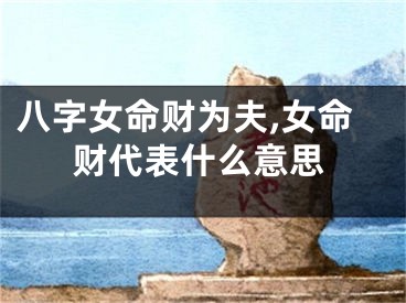八字女命财为夫,女命财代表什么意思