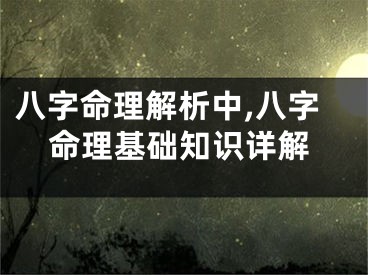 八字命理解析中,八字命理基础知识详解