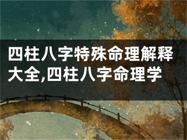 四柱八字特殊命理解释大全,四柱八字命理学