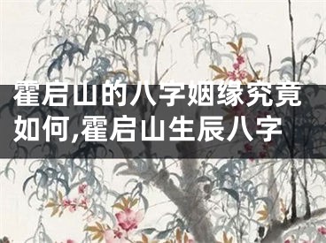 霍启山的八字姻缘究竟如何,霍启山生辰八字