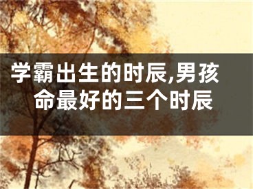 学霸出生的时辰,男孩命最好的三个时辰