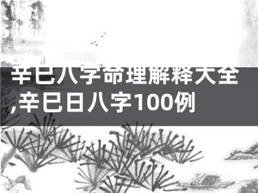 辛巳八字命理解释大全,辛巳日八字100例