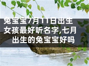 兔宝宝7月11日出生女孩最好听名字,七月出生的兔宝宝好吗