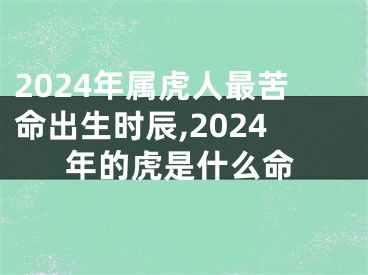 2024年属虎人最苦命出生时辰,2024年的虎是什么命