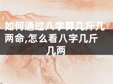 如何通过八字算几斤几两命,怎么看八字几斤几两