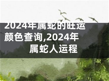 2024年属蛇的旺运颜色查询,2024年属蛇人运程