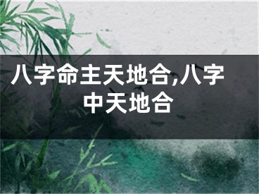 八字命主天地合,八字中天地合