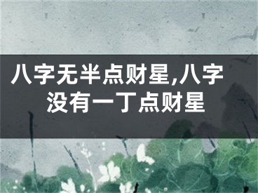 八字无半点财星,八字没有一丁点财星