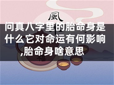 问真八字里的胎命身是什么它对命运有何影响,胎命身啥意思
