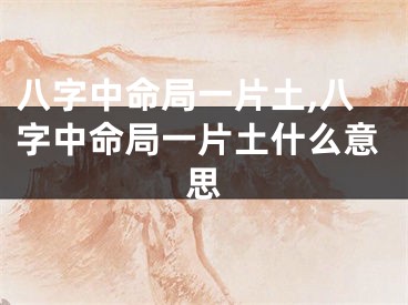 八字中命局一片土,八字中命局一片土什么意思