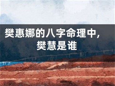 樊惠娜的八字命理中,樊慧是谁