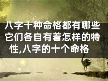 八字十种命格都有哪些它们各自有着怎样的特性,八字的十个命格