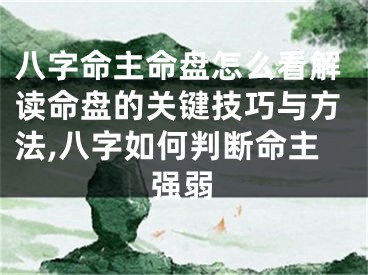 八字命主命盘怎么看解读命盘的关键技巧与方法,八字如何判断命主强弱