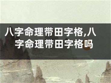 八字命理带田字格,八字命理带田字格吗