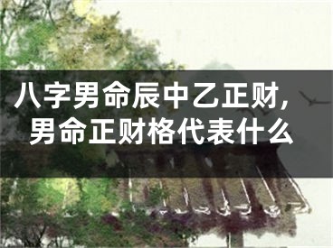八字男命辰中乙正财,男命正财格代表什么
