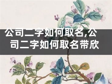 公司二字如何取名,公司二字如何取名带欣