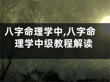 八字命理学中,八字命理学中级教程解读