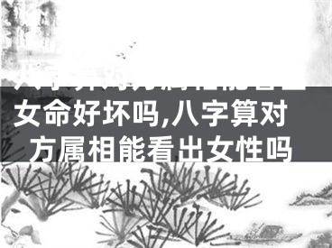 八字算对方属相能看出女命好坏吗,八字算对方属相能看出女性吗