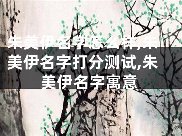 朱美伊名字怎么样,朱美伊名字打分测试,朱美伊名字寓意