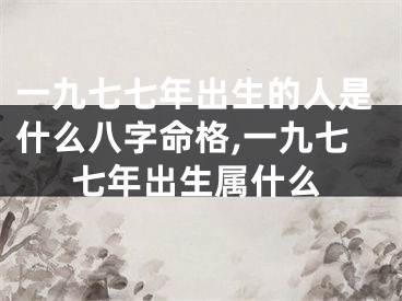 一九七七年出生的人是什么八字命格,一九七七年出生属什么