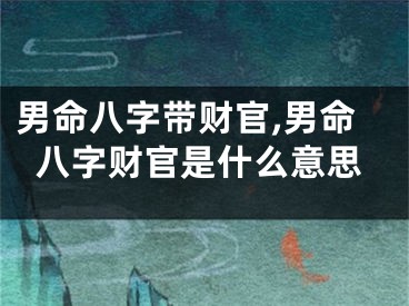 男命八字带财官,男命八字财官是什么意思