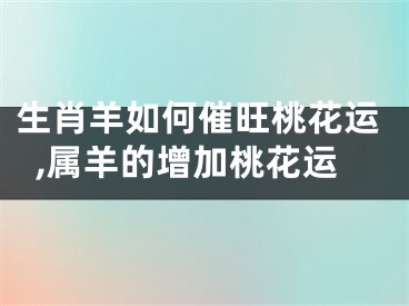 生肖羊如何催旺桃花运,属羊的增加桃花运