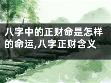 八字中的正财命是怎样的命运,八字正财含义