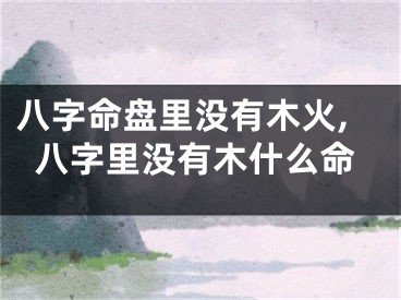 八字命盘里没有木火,八字里没有木什么命