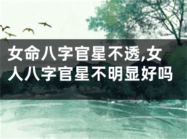 女命八字官星不透,女人八字官星不明显好吗
