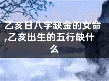 乙亥日八字缺金的女命,乙亥出生的五行缺什么