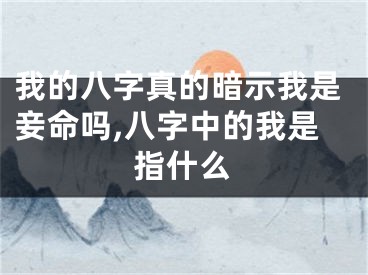 我的八字真的暗示我是妾命吗,八字中的我是指什么