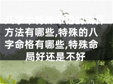 八字中特殊命格的测算方法有哪些,特殊的八字命格有哪些,特殊命局好还是不好
