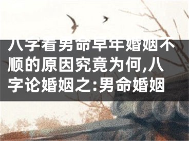 八字看男命早年婚姻不顺的原因究竟为何,八字论婚姻之:男命婚姻