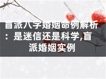 盲派八字婚姻命例解析：是迷信还是科学,盲派婚姻实例