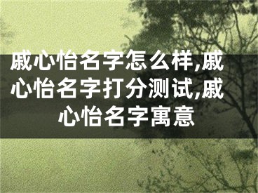 戚心怡名字怎么样,戚心怡名字打分测试,戚心怡名字寓意