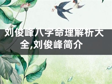 刘俊峰八字命理解析大全,刘俊峰简介