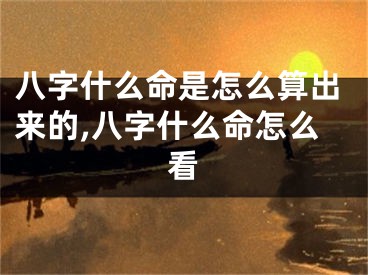 八字什么命是怎么算出来的,八字什么命怎么看