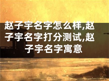 赵子宇名字怎么样,赵子宇名字打分测试,赵子宇名字寓意