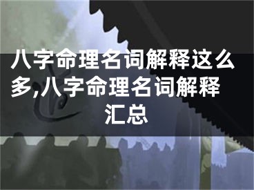 八字命理名词解释这么多,八字命理名词解释汇总