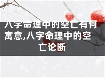 八字命理中的空亡有何寓意,八字命理中的空亡论断