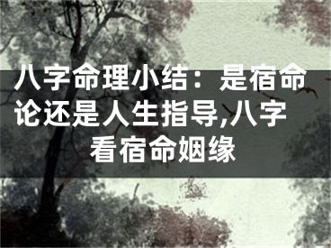 八字命理小结：是宿命论还是人生指导,八字看宿命姻缘