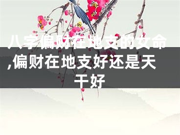 八字偏财在地支的女命,偏财在地支好还是天干好
